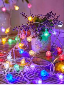 1pc Waterproof Colorful Lights Suitable For Outdoor Camping, Night Market Stalls, Neon Lights, Outdoor Yard, LED Bubble Ball Lights, Small Colorful Flashing Light String, Starry Party Decor Lights, Indoor Lighting - Constant Light + Flashing - View 10