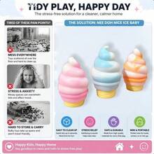 1個Nice Cream Cone 擠壓玩具,Dippin Dazzler 系列感官紓壓玩具,逼真冰淇淋造型,柔軟彈性 TPR 材質,奶油般光滑慢回彈。適合日常緩解焦慮、辦公桌裝飾、居家休閒與旅行,復活節理想禮物 - 均碼 - 查看 7