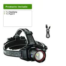 30W Super Bright LED Headlamp 1000M Long Range IPX6 Waterproof 8H Runtime Zoomable 4 Modes Type-C Rechargeable Built-In Power Bank For Camping Fishing Emergency Work - Headlamp - View 14