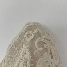Women's Elegant Stand Collar Lace Solid Cap Sleeve A-Line Mini Dress, Suitable For Date, Party, Garden, Valentine's Day, Holiday - Albaricoque - Ver 5
