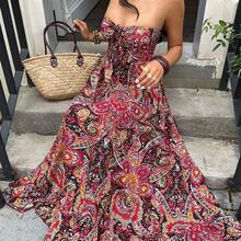 Women's Solid Color Minimalist Everyday Elegant Strapless Dress - Rojo - Ver 8