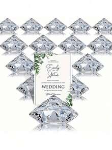 10pcs Elegant Crystal Diamond Card Holders - Transparent Acrylic, Suitable For Wedding And Party Table Decor, Multipurpose Photo Clips, Great For Christmas, Valentine's Day, Engagement, Wedding Gifts, Wedding Place Card Holders - Multicolor - View 9