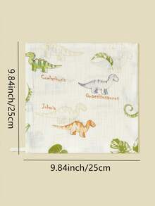 Bộ 5 chiếc yếm ăn cho bé bằng vải cotton mỏng in hình hoa và động vật hoạt hình, khăn ăn, khăn lau nước bọt. - Nhiều màu - Xem 5