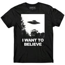 UFO t-shirt, I want to believe t-shirt, glow in the dark, Area 51 t-shirt, Alienblusas para mujer playeras de mujer vestidos casuales para mujer y2k playeras deportivas para mujer verano camisetas ropa de mujer Fashion Perfect For Daily - Negro - Ver 6