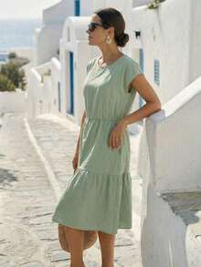 Vestidos de verano para mujer, vestidos vintage para mujer, vestidos de verano para mujer, vestidos de verano para mujer, vestidos midi para mujer - Verde 2 - Ver 6