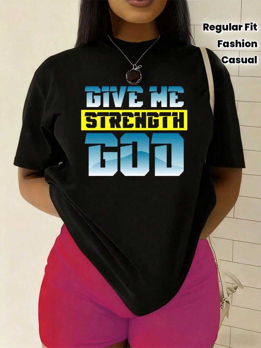 Camiseta de Fe en Dios |     180G 100%, Negra, Cuello Redondo, Manga Corta, Corte Regular, Estilo Casual, Ideal para Uso Diurno y Fines de Semana, Ropa de Abrigo de Verano con Estilo, Apta para Todas las Estaciones, Perfecta como Regalo para Halloween - Negro - Ver 1