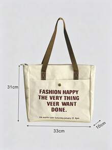 Canvas Tote Bag For Women, Versatile Shoulder Bag With Large Capacity, Suitable For School, Commuting, Daily Use - Multicolor - View 4
