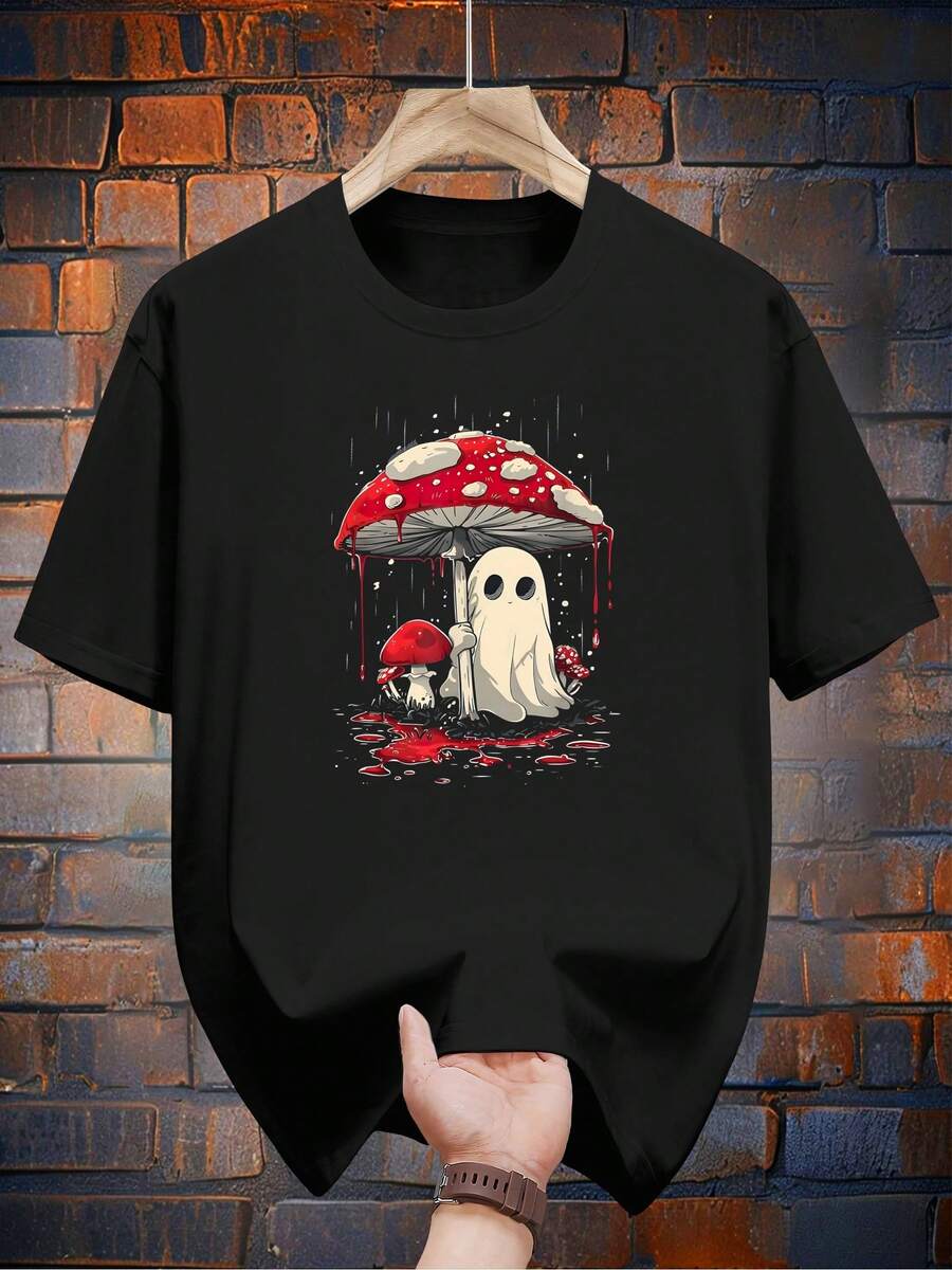 Camiseta de manga corta 100% pura de 200 gramos, elegante y casual para el verano - Negro - Ver 1