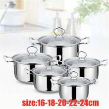 5PCS Induction Non Stick Stainless Steel Cookware Cooking Pot Pan With Lids Set - View 8