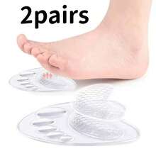 1 Pair Summer Sandal Forefoot Non-Slip Pads, Silicone Material Sweat-Absorbent Cushion Comfortable Insoles, Firmly Adhered With Adhesive Backing, Suitable For Girls - Clear - View 8