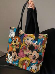 Túi đeo vai Disney Mickey Mouse, Túi tote vải canvas Mickey Minnie, Kiểu công chúa, Túi tote đeo vai hoạt hình dễ thương chất lượng cao, Túi xách tay nhẹ, dung tích lớn, đa năng. Được làm từ chất liệu vải canvas mềm mại và bền chắc, thoải mái và bền bỉ, phong cách học đường trẻ trung, thời trang, phù hợp cho trường học, đi làm, mua sắm, làm túi đựng laptop, túi xách học sinh, đựng văn phòng phẩm, ba lô cho bé gái, túi vải canvas. - Nhiều màu - Xem 9