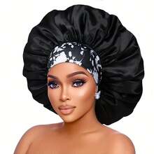 CONFLASS 3/1pc Wide Brim Satin Floral Print Sleep Cap With Wide Elastic Band, Suitable For Braided, Curly, Straight Hair Women's Sleep Cap, Daily Wear - Multicolor - View 14