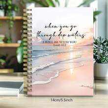 Sổ kế hoạch Kinh Thánh bìa xoắn ốc 1 cuốn - Sổ nhật ký cầu nguyện hàng tuần và hàng ngày không ghi ngày tháng, trang có dòng kẻ, bìa mềm họa tiết hoàng hôn trên bãi biển, sổ kế hoạch tôn giáo nhỏ gọn, phù hợp cho phụ nữ/nam giới, nhà thờ, sinh viên đại học - Ý tưởng quà tặng Cơ đốc giáo, sổ nhật ký bìa mềm cao cấp khổ A5 - PBS - Xem 7