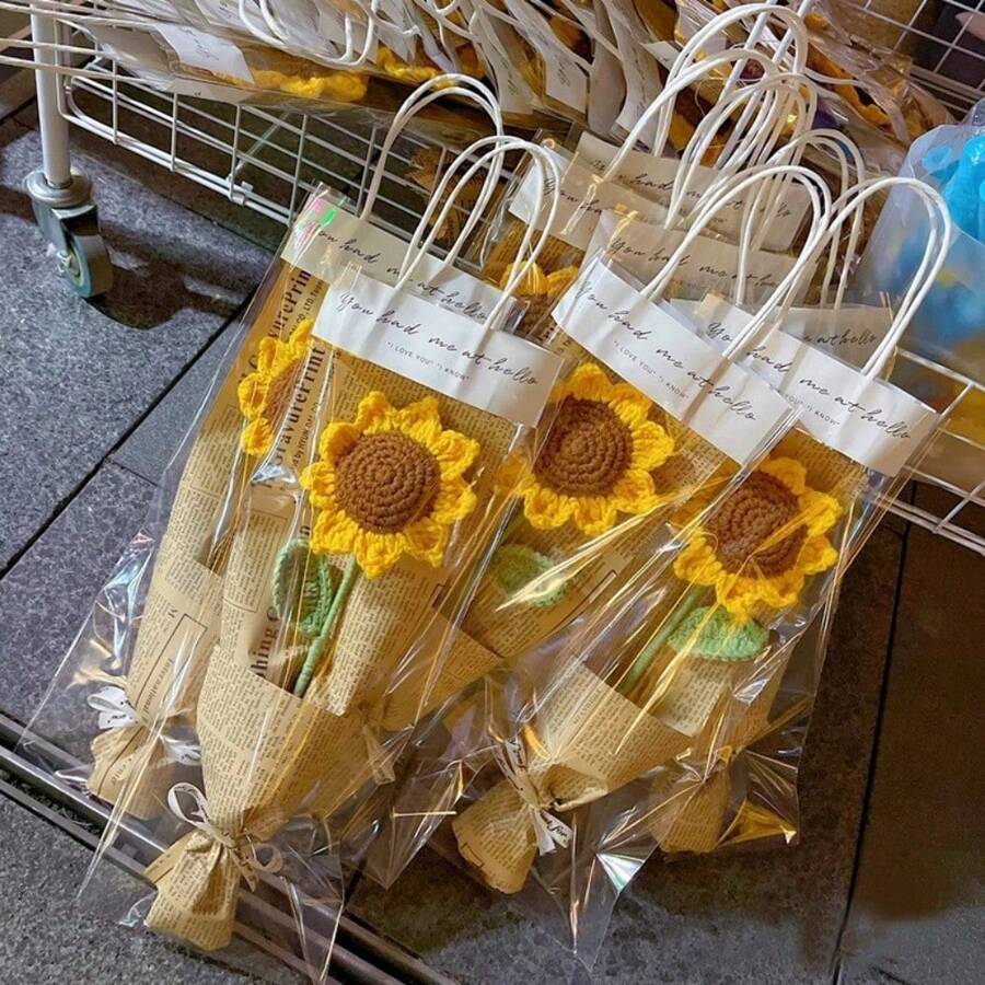 1件手工编织向日葵装饰品,适用于桌面、墙面装饰,可作为生日礼物、周年纪念礼物、母亲节礼物、派对装饰、家居装饰、情人节礼物。 - 黃色 - 查看 1
