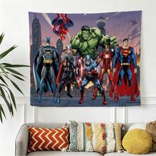 1pcs Cartoon A Vengers S Uperhero Wall Tapestry Backdrop, Iron Man C Aptain America S Piderman Party Decorations For Photo Booth, Cute Hero Team Photography Background, Living Room Bedroom Aesthetic Wall Decor, Outdoor Indoor Celebration Banner, Backyard Party Photo Prop Supplies, School Event Poster Decor, Home Dormitory Wall Hanging Art - 多色-A - 查看 5