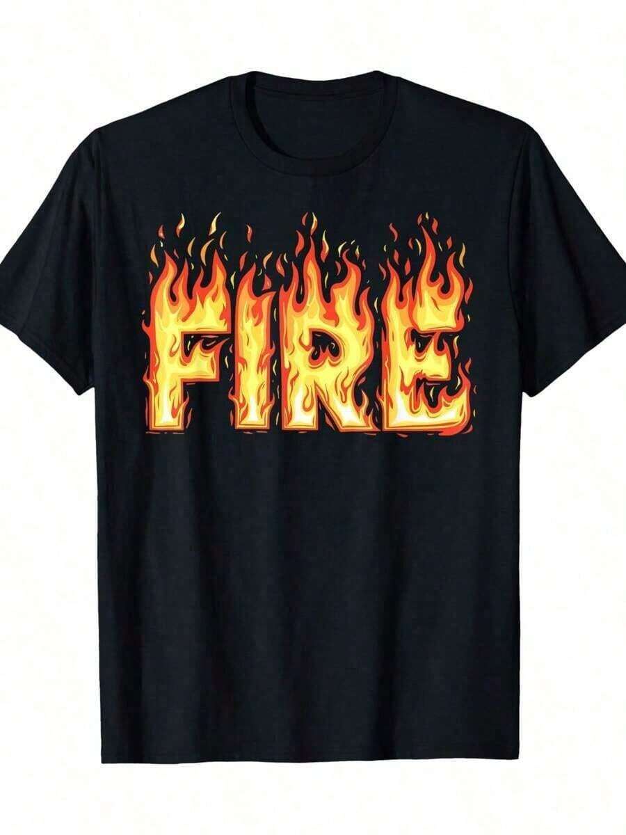 Camiseta de Fuego y Hielo para Adultos Hombre y Mujer -% Algodón 220g - Negro - Ver 1