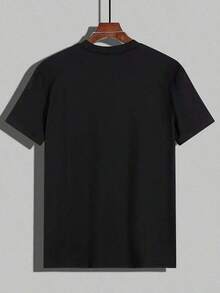 Camiseta para hombres, camiseta pura de verano de moda para hombres, estilo de dibujo animado de hamburguesa, bebida, papas fritas, patrón de estilo de MEJORES AMIGOS, ropa de exterior, camiseta de moda para hombres, camiseta versátil para uso diario. JUYX - Negro - Ver 4