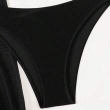 Swim  3pcs Women Halter Vacation Swimwear Set - Bikini Top, Bikini Bottoms, And Cover Up Skirt Summer - Negro - Ver 6