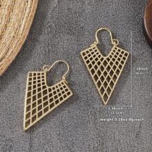 Minimalist Geometric Hollow Women Earrings, Versatile Personalized Party Accessory - Gold - View 5