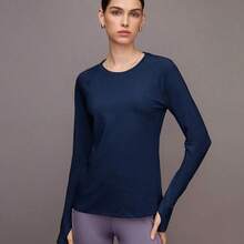 Activina Camiseta deportiva de manga larga y cuello redondo para mujer - Multicolor - Ver 5