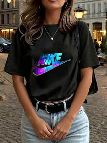 Dam-T-shirts - Svart - Visa 4