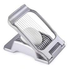 Rebanador de Aluminio para Huevos Duros y Frutas Blandas, Alambre de Acero Inoxidable Multifunción - Gris - Ver 8