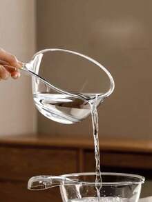 1pc Unbreakable Plastic Ladle, Thickened Long Handle Large Transparent Kitchen Water Scoop - View 6