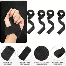 Correas de muñeca para levantamiento de pesas, correas antideslizantes de silicona para peso muerto con almohadillas de muñeca acolchadas de neopreno para levantamiento de pesas, culturismo y entrenamiento de fuerza - Multicolor - Ver 14