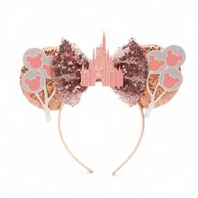 Disney Mickey Mouse Ears Headband With Glitter Castle, High-Quality Photo Prop, Versatile Accessory Suitable For Theme Park Parties, Outings, Daily Wear, Birthdays, Holidays And More - View 6