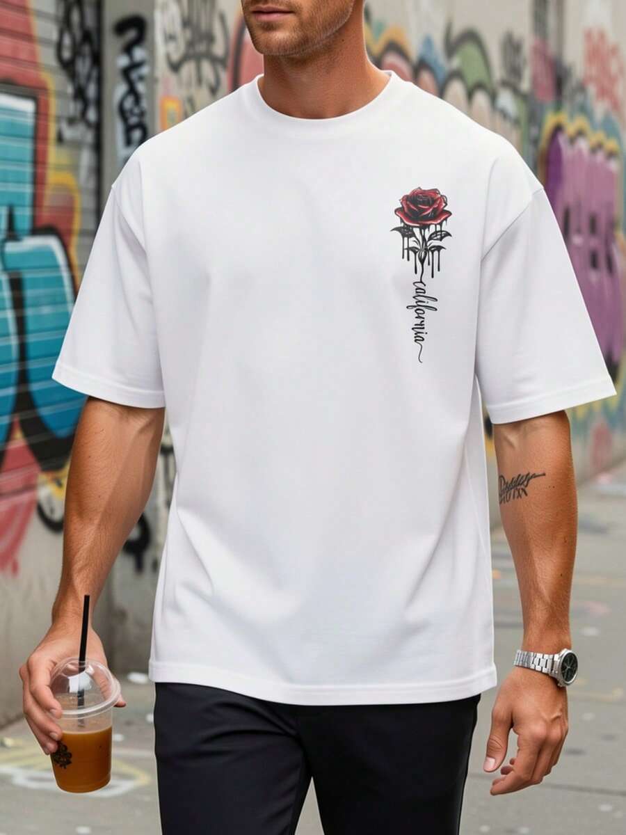 Camiseta de Moda para Hombre con Estampado - Blanco - Ver 1