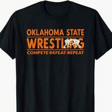 Oklahoma State Wrestling - Compete Defeat Repeat T-Shirt - 款式 - 查看 1