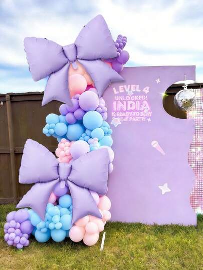 1/3pcs Matte Light Purple Bow Shaped Foil Balloons, For Bow Decor, K-Pop Music Theme Birthday Party Decoration, Bridal Shower, Bachelorette Party, Concert, Music Festival, Tea Party