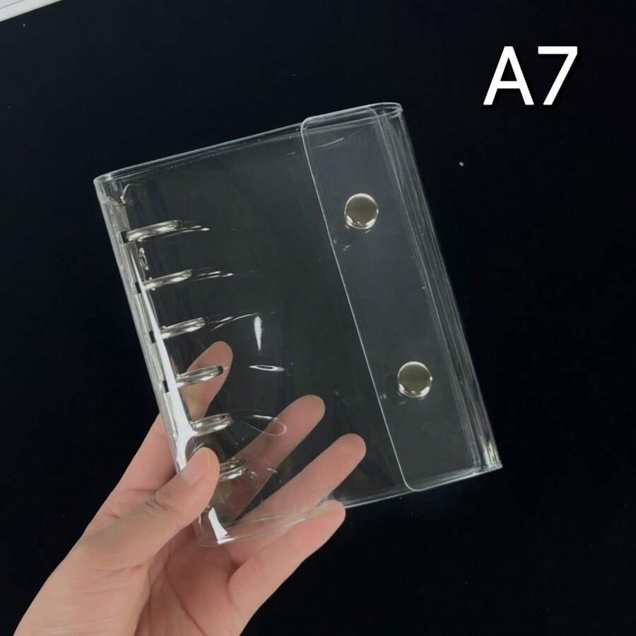 1pc A6/A7/M5 Transparent Double-Ring Binder Notebook, Sticker Notebook Binder, FEINIBOOK, Minimalist High-Transparency PVC Loose-Leaf Planner, DIY Diary Planner Sticker Book, PP Transparent Sticker Lining Paper, Suitable For K-Pop Album, Scrapbook, Sticker Book, Planner, Notebook, Diary, Memo, Budget Planner, Time Planner, School Supplies, Back To School - Loose-leaf Book - View 1
