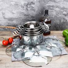 5PCS Induction Non Stick Stainless Steel Cookware Cooking Pot Pan With Lids Set - View 3
