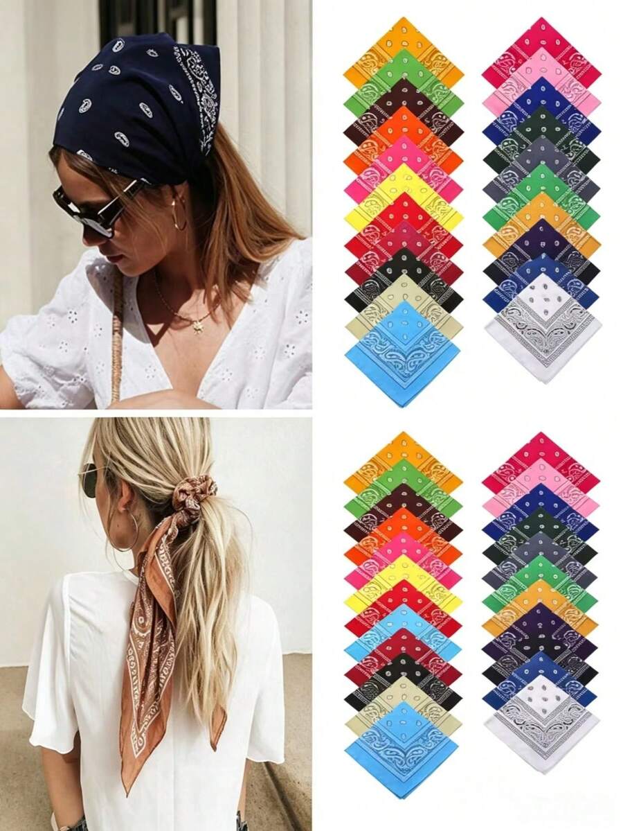 10/6 chiếc khăn bandana polyester họa tiết Paisley phong cách Hip-Hop, thích hợp cho hoạt động ngoài trời, đạp xe, dành cho nam và nữ, khăn vuông, khăn trùm đầu, khăn bandana lớn phong cách đường phố, hip-hop, kích thước 52*52CM. - Nhiều màu - Xem 1