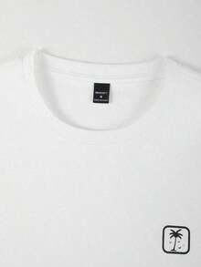 Camiseta casual de manga corta y cuello redondo con estampado de verano para hombres, camiseta de streetwear de verano, camiseta de hombro caído, regalos para novio, vuelta al cole, camisetas gráficas - Blanco - Ver 4