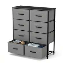 Sweetcrispy Tall Dresser With 8 Fabric Drawers Organizer Units, Chest Of Drawers For Bedroom With Wooden Top - trắng - Xem 1