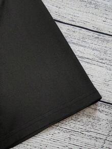 Manfinity Dauomo Hombres Camiseta estampado de cráneo - Negro - Ver 5