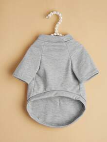 Spring/Summer New Pet Clothes, Dog Apparel With Coconut Tree & English Text Print, Comfortable Breathable Outfit For Medium/Small Dogs, Teddy/Poodle - Grey - View 6