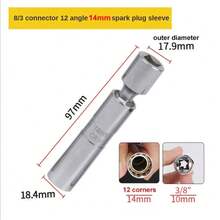 JUSTINLAU 14/16mm Ultra Thin Magnetic Spark Plug Wrench Extendable Wrench for Spark Plug Removal and Installation Car Repair Tool - A - Ver 8