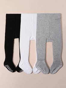Bộ 3 quần legging chống trượt cho bé gái, họa tiết đan cáp, thích hợp mặc hàng ngày. - Nhiều màu - Xem 12