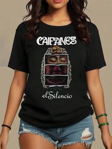Retro Symbolism With Mystical Shapes And Artistic Details That Evoke Ancient Spiritual Energy And Inner Connection-Perfect For Those Seeking Personal Expression. Modern Casual Women's T-Shirt - 黑色 - 查看 1