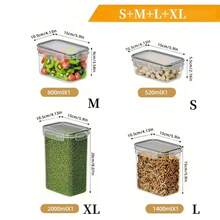 Awaoko 4 Sizes PP Material Sealed Jars, With Lid And Buckle Closure, Suitable For Spices, Herbs, Fruits, Pasta, Grains, Kitchen & Refrigerator Food Storage Containers, Reusable For Multiple Scenes - Multicolor - View 4