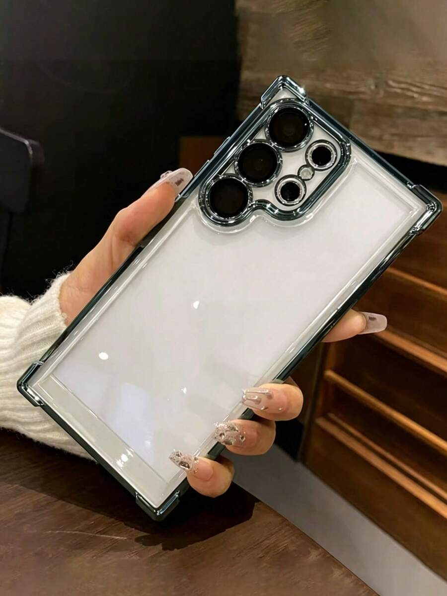 适用于三星 Galaxy S26 Ultra S25 Ultra S24 S23 Ultra S22 Ultra 的豪华防震透明镜头相机保护壳，透明混合材质边框保护套