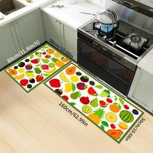1pc Fruit Pattern Kitchen Floor Mat, Polyester Drainage Mat, Doormat, Floor Pad, Suitable For Kitchen, Living Room, Entrance, Balcony, Home Decor, Anti-Pollution, Coffee Shop, Bar, Holiday, Party, Bedroom, Pet Mat, Bathroom Decor, Room Decor - Multicolor - View 22