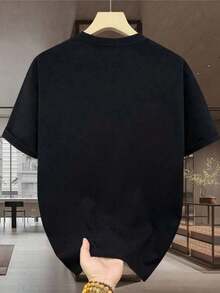 Camiseta Hombre BOSS Minimalista, Elegante Oficina,playera de hombre,ropa de hombre,tops,regalos para hombre,nacional envio,oversize hombre. - Negro - Ver 2