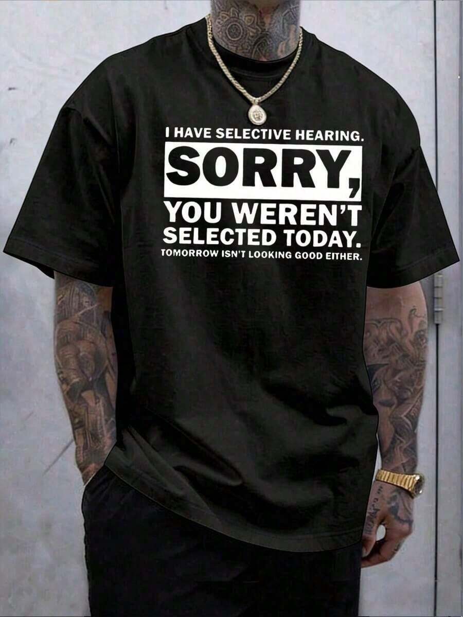 Camiseta de verano casual de manga corta con cuello redondo y estampado de moda para hombres, lavable aáquina, cómoda ropa casual para exteriores, camisa lavable aáquina - Negro - Ver 1