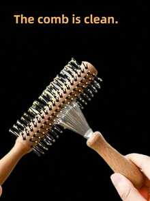 Stainless Steel Comb With Wooden Handle, Cleaning Claw Comb, Air Cushion Comb, Hair Cleaning Tool, Home Cleaning Rake - A - View 6
