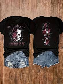 Women's T-Shirt For Spring And Summer - 黑色 - 查看 7