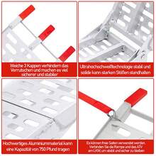 2X Anfahrhilfen Faltbare Anhänger Rampen Galvanisiert Schwerlast für sichere Beladung und Entladung, mit rutschfesten Oberflächen Max. 680Kg Anfahrhilfen Beladehilfen Motorrad Rampen Quad LKW Anti-Rutsch - 2 Artikel - Übersicht 5